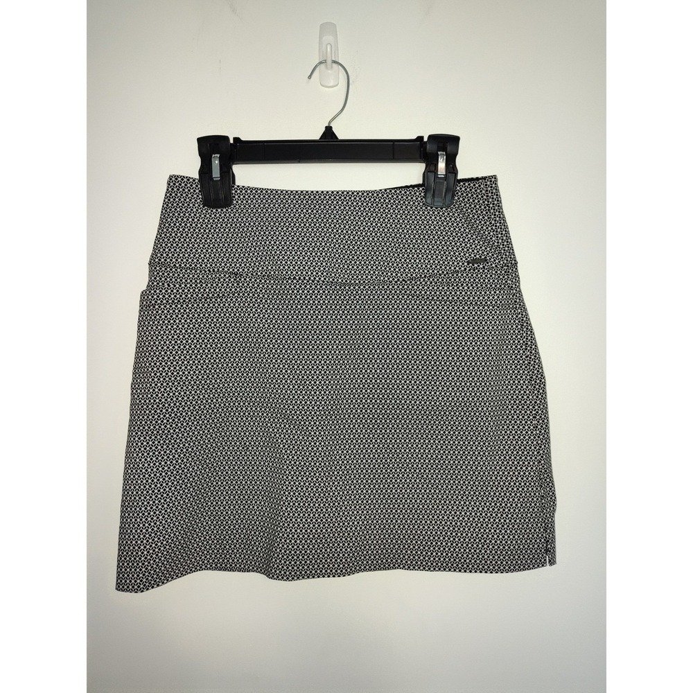 S.C.‎ & Co. Womens Black White Geometric Print Skort Active Golf Tennis Size M